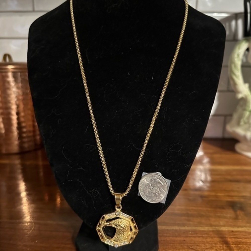 COPY - Stainless steel necklace with box chain. 22 inch chain. Quarter for size…